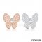 Fake Van Cleef & Arpels Butterflies White And Pink Gold Earrings